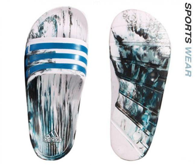 Adidas Duramo Slide Mens Sports Sandal - White Blue AQ5256 