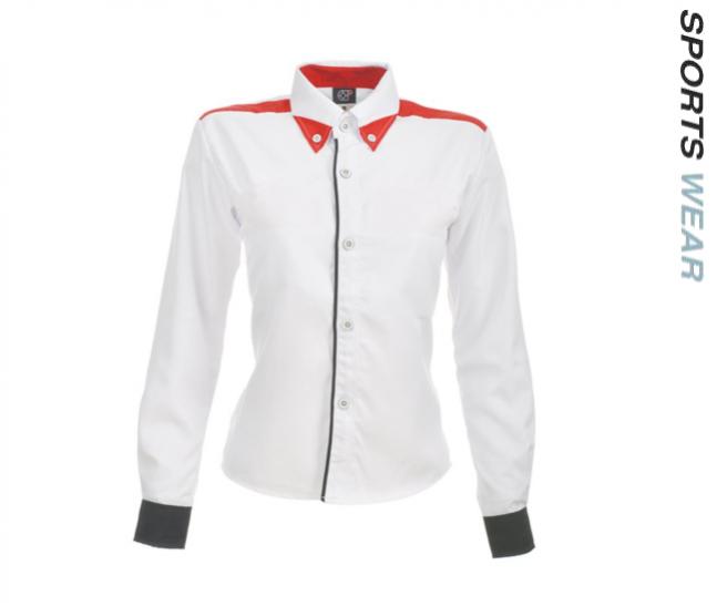 Arora Corporate Shirt Ladies Polysoft -White/Red 
