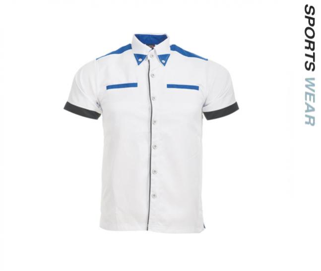 Arora Corporate Shirt Mens Polysoft -White/Royal 
