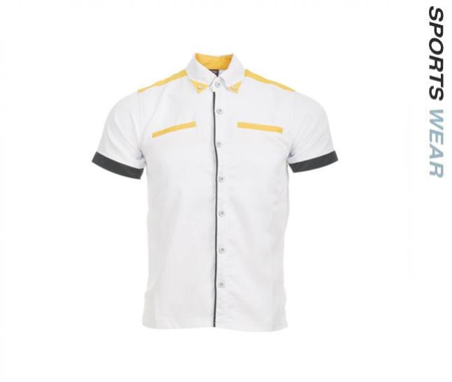 Arora Corporate Shirt Mens Polysoft -White/Yellow 