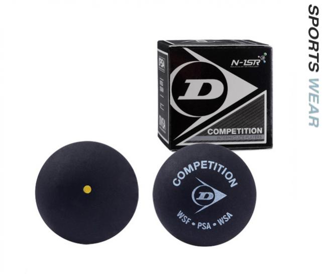 Dunlop COMPETITION Squash Ball (Single Yellow Dot) 